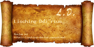 Lisching Dárius névjegykártya